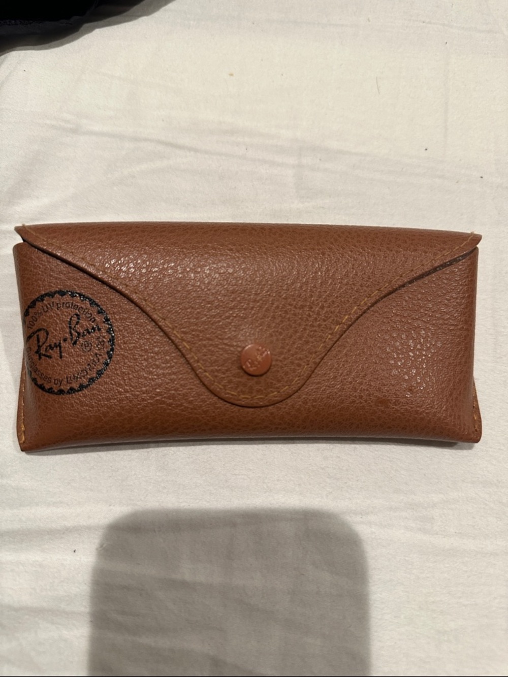 Ray-Ban Brown Pebbled Leather Sunglasses Case